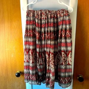 Vintage 100% cotton midi skirt with double layering